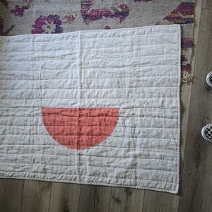 Caroline Z. Hurley Natual Striped Full Moon Modern Quilt